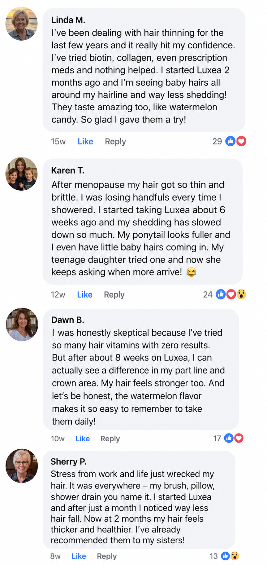 Facebook comment from a Luxea customer