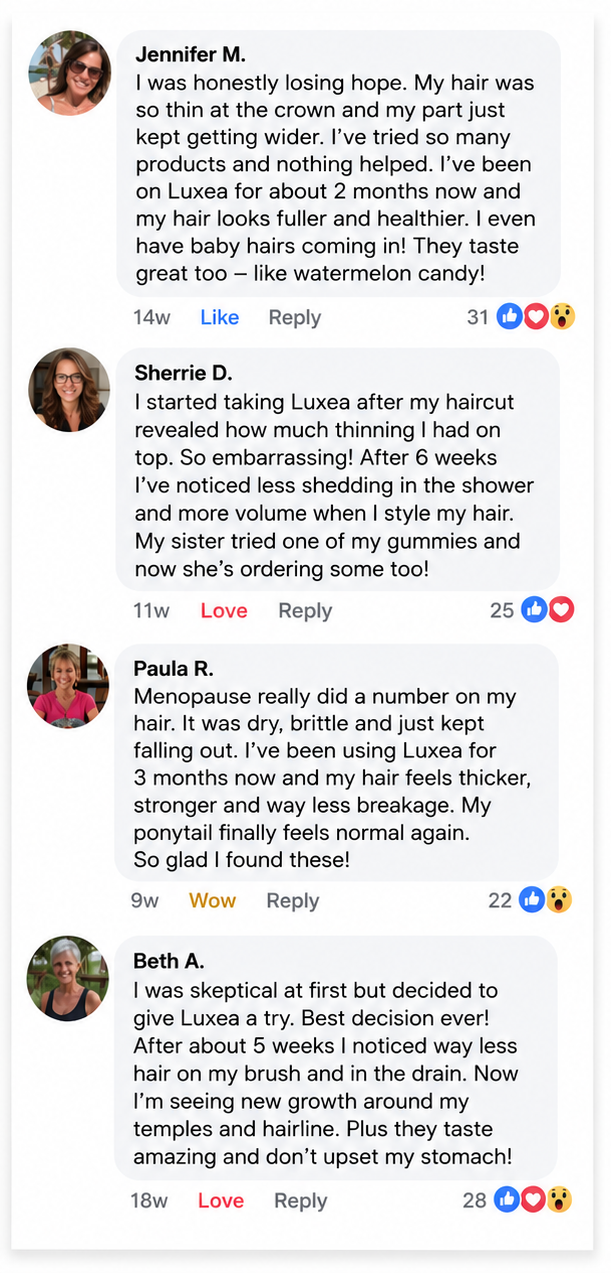 Facebook comment from a Luxea customer
