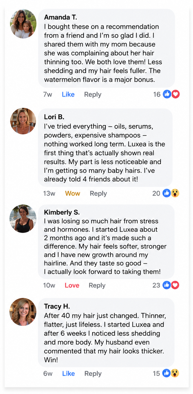Facebook comment from a Luxea customer